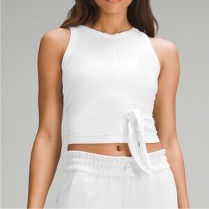 NEW Lululemon White Its A Tie Tank Top NWT Size 8 Cropped Crop Top Open Back